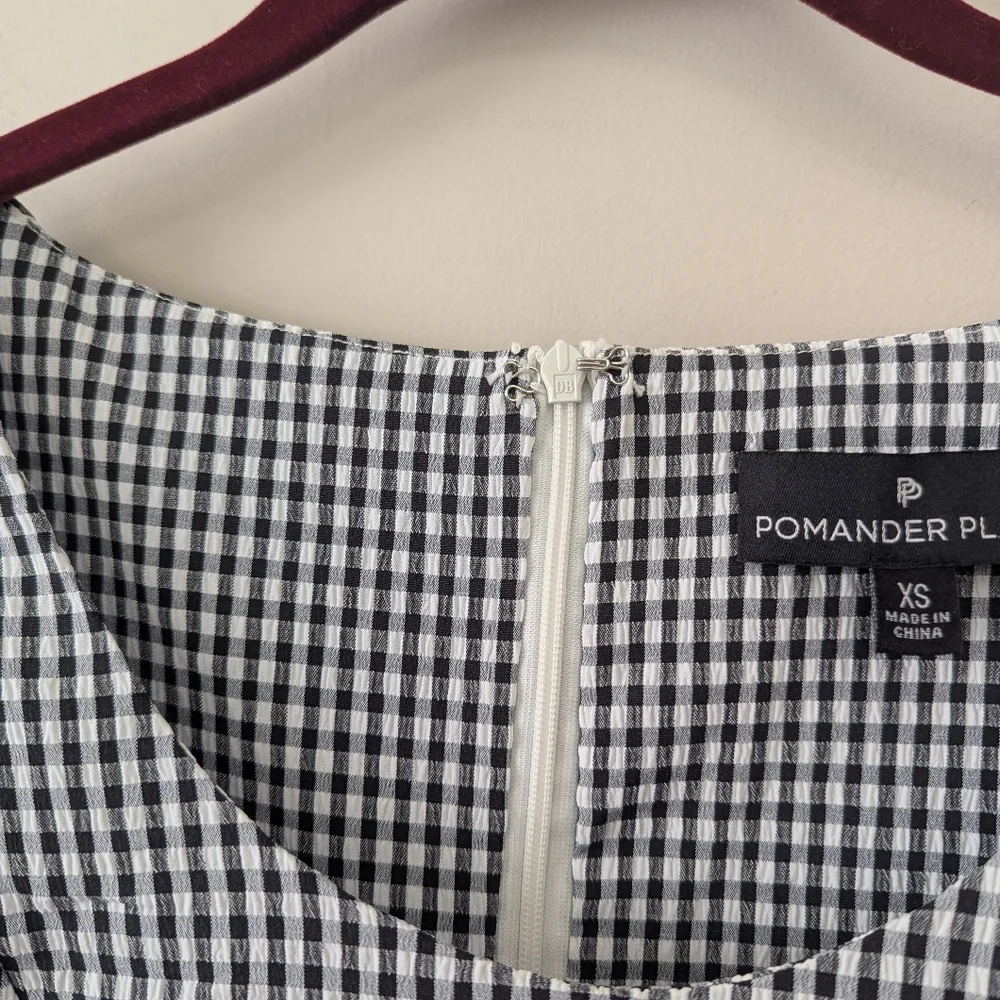 Tuckernuck Pomander Place Black‎ Gingham Malarie Top Puff Sleeve XS